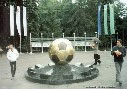 This a monument which is devoted to ball. Our local football club Metalist.